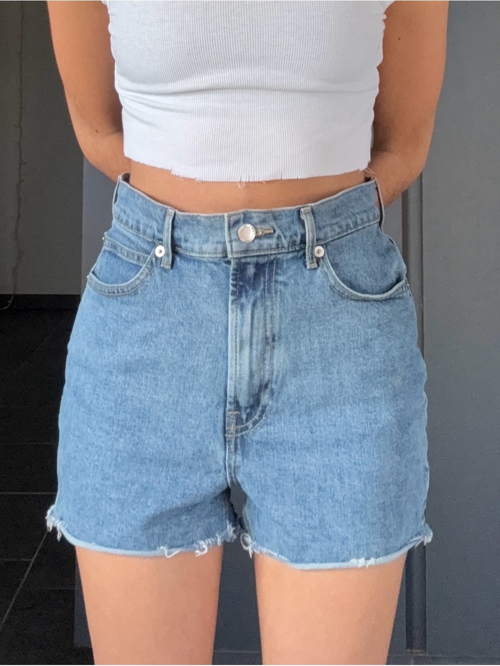 Everlane High Waist Jean Shorts